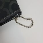 Coach  Wristlet Bag 8" Black Madison Signature Monogram Op Art  Make up Bag Photo 2