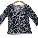 C'est City Women's Sweater‎ Sz M Metallic Leopard Sequin Viscose Silk Scoop Neck Size M Photo 0