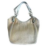 Michael Kors Michael by  Woven Straw Shoulder Bag / Tote with gold chain hardware Photo 4
