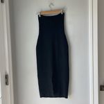 LILLUSORY Knitted Dresses Twisted Front Bodycon Dress with Back Slit Black Size M Photo 6