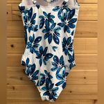 Niptuck Swim Size 4 Blue White Floral One Piece Ruched Swimsuit Photo 6