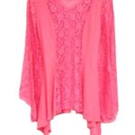 Body Wrappers Drapey Lace Panel Tunic Top Sparkly Rose Pink M #629 Praise Dance Photo 1