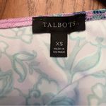 Talbots Floral Effortless Jersey Body Slimming Shift Dress Purple Green Size XS Photo 6