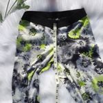 Candie's Green Black Grey Floral Leggings Flower Small S Shiny Abstract Photo 3