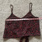 SheIn  | Black & Red Heart Print Tank Crop Top | Size Medium Photo 8