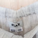 Flax  Womens Linen Cropped Cargo Pants Size M Beige Boho Minimalist Lagenlook Photo 5