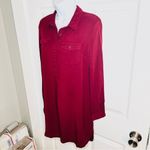 Old Navy  Half Button Down Tunic Shirt Dress Pinot Maroon Red S Photo 2