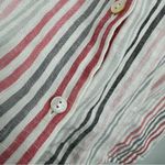 J.Jill  Love Linen Essential Button Down Shirt Stripes Granite Multi Size Medium Photo 2