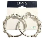 CHAPS  Silver Tone Hoop Earrings With Knot Design Photo 0