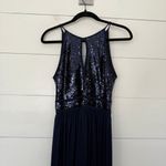 Morgan & Co Women’s 7 Navy Sequin Maxi Dress New Blue Size undefined Photo 1