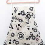 Gap Y2K Womens Babydoll Dress Size 0 Ivory Black Floral Strapless Mini Mod Retro Photo 2