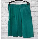 Bagatelle Vintage  Womens Suede Leather Shorts Size 6 Turquoise Green Pleated Photo 2