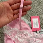 Edikted NWT Pink  Brandi Lace Trim Satin Tank Top Photo 8