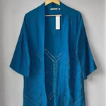 Soft Surroundings NWT Blue Nightingale Topper Open Front Eyelet Cardigan Photo 0