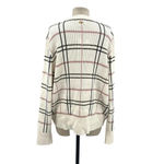 Barbour Rosefiled Knit Wool Blend Sweater In Whisper White Plaid Size US 14 Photo 4