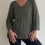 Chico's Dark Green Vneck Shirt Photo 0