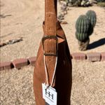 Haute Hippie | Honey Tan Suede Bucket Bag w/ Fringe and Adjustable Buckle Photo 4