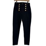J. McLaughlin Sailor Jeans Black Gold Buttons Preppy Academia French Slim Sz 6 Photo 2