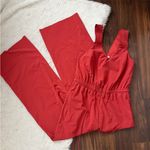 Athleta Savannah Jumpsuit Size 6 Currant Red Wide Leg Travel Lightweight Active Photo 4