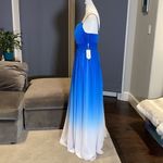 Women’s Full Length Ombré Chiffon Prom Party Wedding Formal Dress Size 6 NWT Blue Photo 2