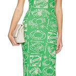 DAMSON‎ MADDER Italian Jacquard Sleeveless Midi Dress Green Sz 8 Photo 0