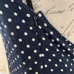 Free People High Strung Blue White Polkadot Romper Jumpsuit w Bows Coquette Sz L Photo 6