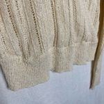 ASTR  The Label Faux Wrap Pointelle Ribbed Open Knit Sweater V-Neck Cream XL Photo 5
