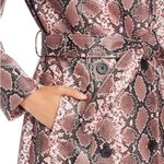 AQUA  Snake Print Faux-Leather Trench Coat Photo 8