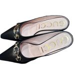 Gucci Zumi Heeled GG Logo Black Leather Mules Size 38 US 8 - Used Photo 4