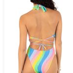 Hurley  NWT Soft‎ Waves Cheeky One Piece in Sky Swimsuit L Photo 2