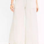 Loft linen blend taupe drawstring wide leg pant large Photo 0