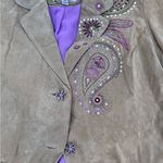 wilson's leather Vintage Y2K Genuine Leather Suede Jacket Mini Skirt Set Embellished Photo 8