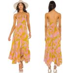Free People  Floral Tropical Smocked Maxi Dress Sleeveless Womens Size XS Photo 4