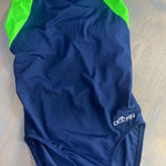 Dolfin Aquashape one piece swimsuit, navy/lime size 8 Photo 0