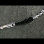 Black and crystal spaced faceted bead necklace 30” long Photo 4