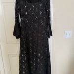 Black Sequin Abaya Modest Long Maxi Dress Event Size M Photo 2