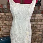 Westbound dress bodycon cream satin square neck 1990s Photo 0