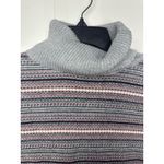 L.L. Bean Sweater Women Large Multi Stripe Knit Long Sleeve Turtle Neck Pullover Photo 4