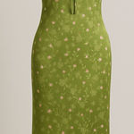 Universal Threads Green Floral Satin Maxi Dress – Universal Thread – Size M – 47” Long Photo 0