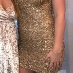 Parker Gold Sequin Dress Photo 0