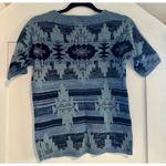 CHAPS Vintage SS Boat Neck Sweater Western Short Sleeve Shirt Black/blue Sz S Photo 3