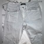 White House | Black Market embellished taupe/silver Slim Crop jeans, EUC size 6 Photo 3