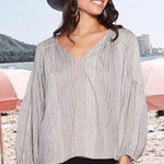 Avec Les Filles  Joyce Azria Striped Blouse Sz M Photo 0