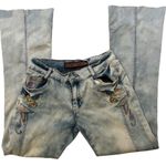 Vintage Magic Garden Acid Wash Flare Leg Jeans, Sz 5 Blue Photo 7