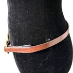 Casual Corner Brown Leather Brass Circle Buckle Western Boho Bohemian Belt Small Photo 4