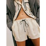 Free People Pearl Satin Shorts Drawstring Waist Tofu L Photo 1