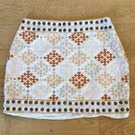 Majorelle - Liza Embroidered Mini Skirt in Cream Pink and Orange Photo 0
