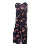 Band of Gypsies New NWT  Dark Floral Jumpsuit Jumper XS Sweetheart bust Wide Leg Photo 4