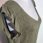 Pretty Garden Olive Green Smocked Midi Dress Size Large Green Cottagecore Dress Photo 5