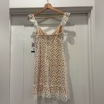 City Studios NWT City Studio White & Tan Floral Lace Mini Dress Size 3 Photo 1